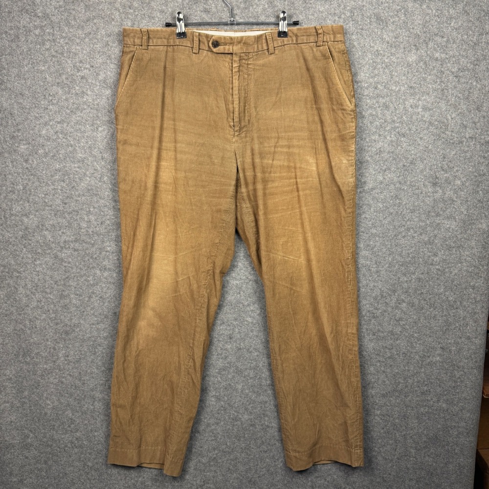 Ralph Lauren Mens Corduroy Pleated Pants Tan Size 40 x 30 Casual Office